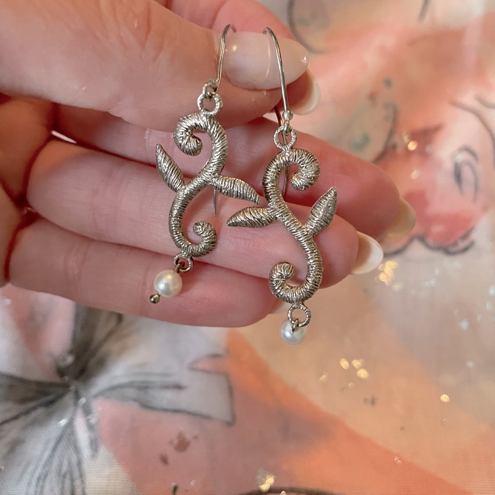 Elegant Long Silver Earrings